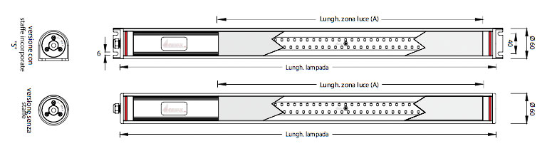 Series SIRIO LED BLSBN
Tube Ø 60 mm 