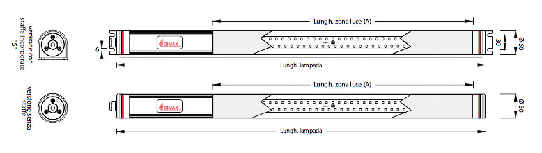 Serie SIRIO LED BLGPN
Lampade LED con tubo Ø 50 mm
