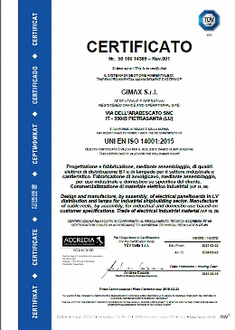 Certificato UNI EN ISO 14001
