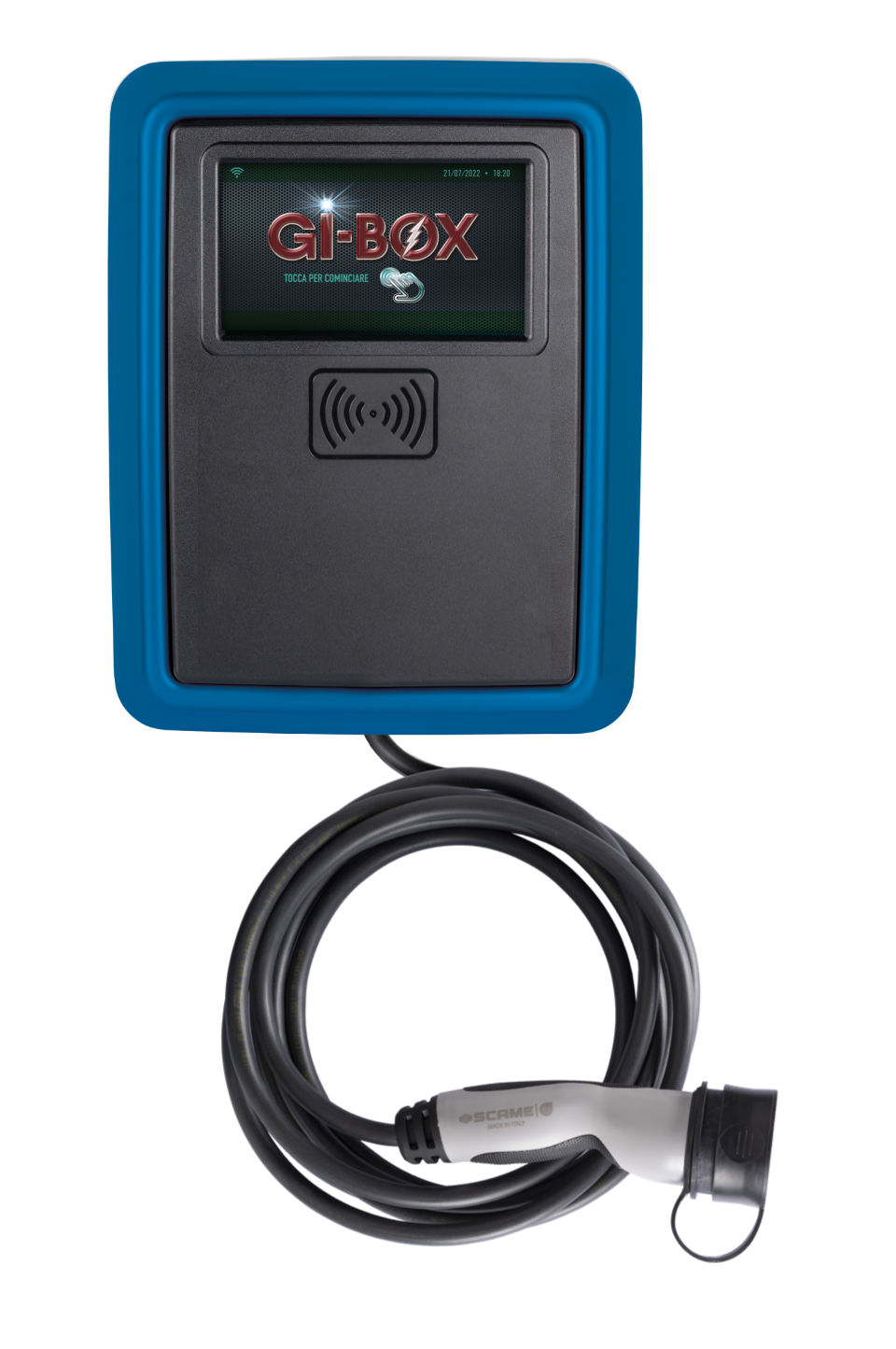 GI-BOX T2 con cavo e presa colore blu